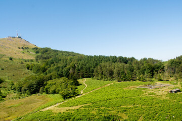 Panoramic view of the mountains and valleys of alps