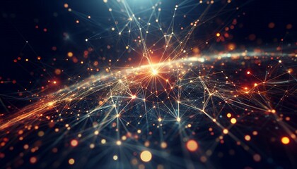 Obraz premium Abstract digital background of points and lines with glowing plexus