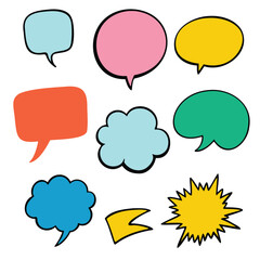 Speech bubbles icon set. Chat icon message symbol. Online message speech bubble social media app. Web chats sign. Chat icon. Line chat icons for flat design. Talk Balloon icons. Chat speech bubble.