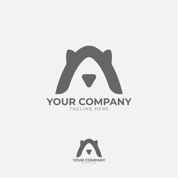 This logo features a prominent "A" in a geometric form. Its minimalist design with clean lines and sharp angles creates a modern and elegant look, ideal for brands that value simplicity