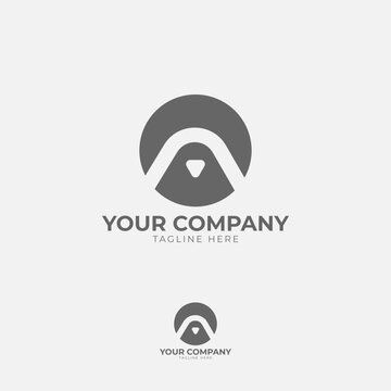 This logo features a prominent "A" in a geometric form. Its minimalist design with clean lines and sharp angles creates a modern and elegant look, ideal for brands that value simplicity