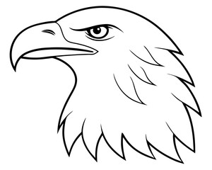 Eagle head silhouette vector illustration, head stylized tattoo