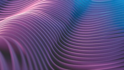 Fototapeta premium Elegant Abstract Background Featuring Delicate Thin Curved Lines in Purple and Blue - Modern 3D Rendering
