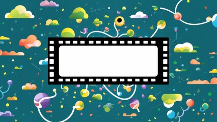 Film strip with a blank frame for creativity.