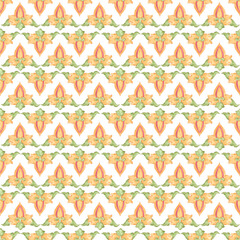 Hand drawn watercolor Russian traditional ornament seamless pattern isolated on white background. Illustration can be used for textile, fabric, scrapbook and other printed products.