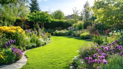 Fototapeta premium A Beautiful and Lush Flower Garden