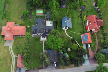 Aerial view of luxurious suburban homes