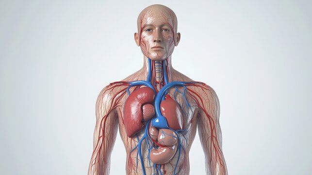 The human circulatory system comprises the heart, blood, and blood vessels, including the pulmonary circulation. Arteries transport blood from the heart, while veins return blood to the heart. 