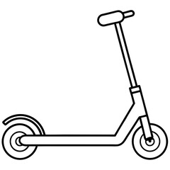 Electric Scooter line Art Vector