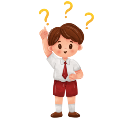 Elementary School Student Thinking Questions Watercolor