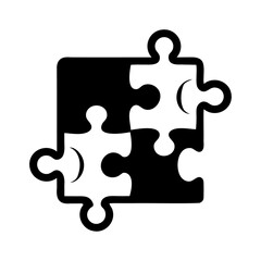 Connection puzzle piece idea icon illustration