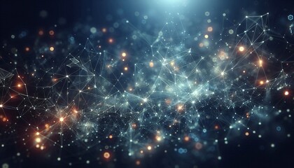 Fototapeta premium Abstract digital background of points and lines with glowing plexus