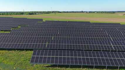 Aerial view of solar power plant