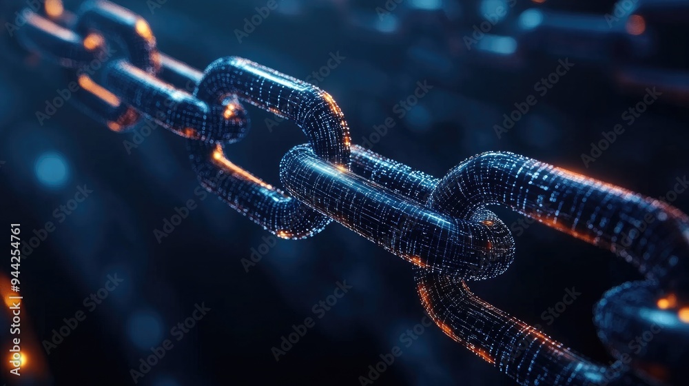 Poster blockchain network connections digital cyberspace technology abstract digital matrix background 3d r