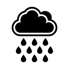 Rain cloud drizzle weather forecast icon and vector illustration