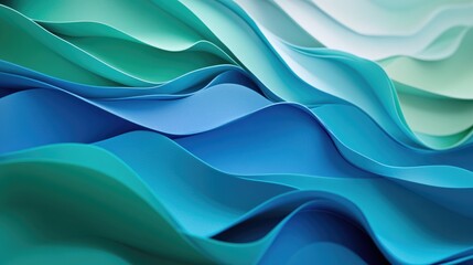 Obraz premium Abstract background featuring layered materials in shades of blue and green