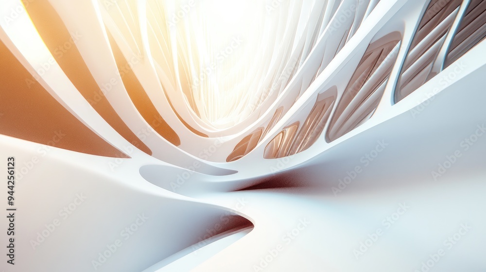 Poster abstract digital background with 3d rendering of architectural elements