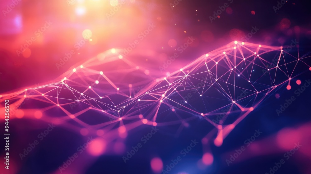 Poster abstract illustration of a flowing technology network background a dynamic structure featuring inter