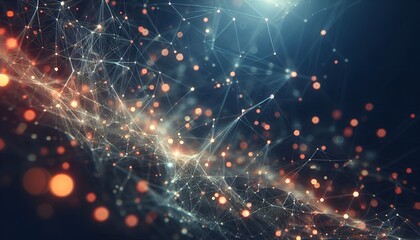 Fototapeta premium Abstract digital background of points and lines with glowing plexus