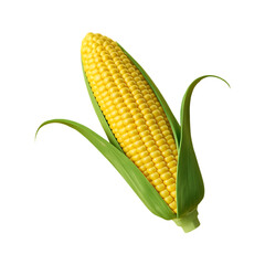 Fresh raw corn isolated on a transparent background by AI generative
