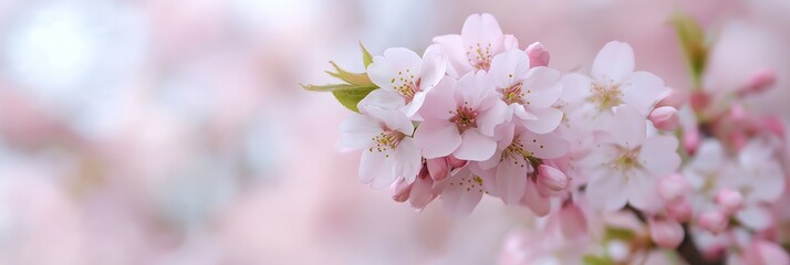 Obraz premium Close-up shot displaying a cluster of pink cherry blossoms in full bloom highlighting their delicate petals and beauty.