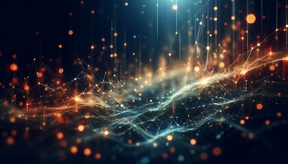 Obraz premium Abstract digital background of points and lines with glowing plexus