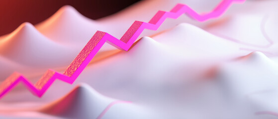 A financial roadmap, with milestones marked along a path to investment goals and financial security, 3D illustration