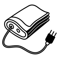 Electric Blanket Silhouette Vector Art