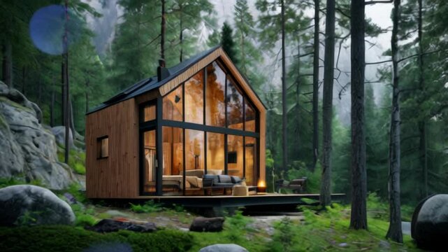modern tiny house in relaxing ambience