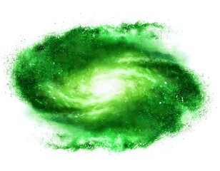 Fototapeta premium green galaxy effect isolated white background