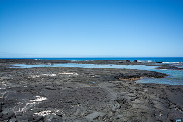 Hawaiian style wood carving Pu uhonua O H naunau National Historical Park, Big Island, Hawaii