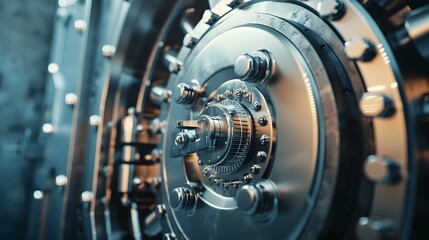 Fototapeta premium Bank vault security ai generated closeup image