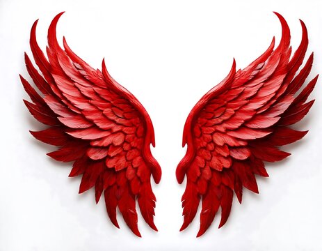 red demon wings isolated white background