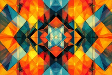 Obraz premium Abstract Geometric Pattern with Vibrant Colors created with Generative AI