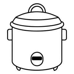 Electric Rice Cooker Line Art Vector