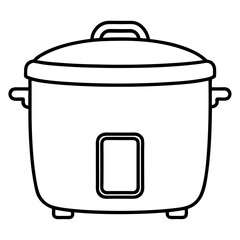 Electric Rice Cooker Line Art Vector