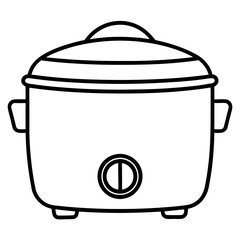 Electric Rice Cooker Line Art Vector