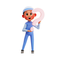 3d Character Boy Asking Questions  illustration