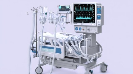 Hospital Bed with Ventilator and Monitoring System