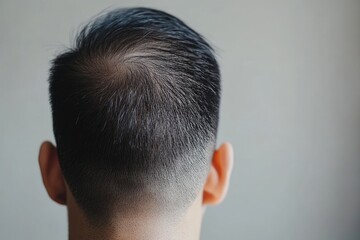 Fototapeta premium Medical Background. Closeup of Young Man with Serious Hair Loss Issue for Health Care and Shampoo Product Concept