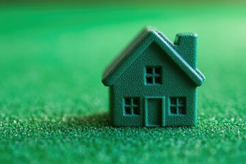 Monopoly House. Green Toy House Buy Concept for Real Estate Property