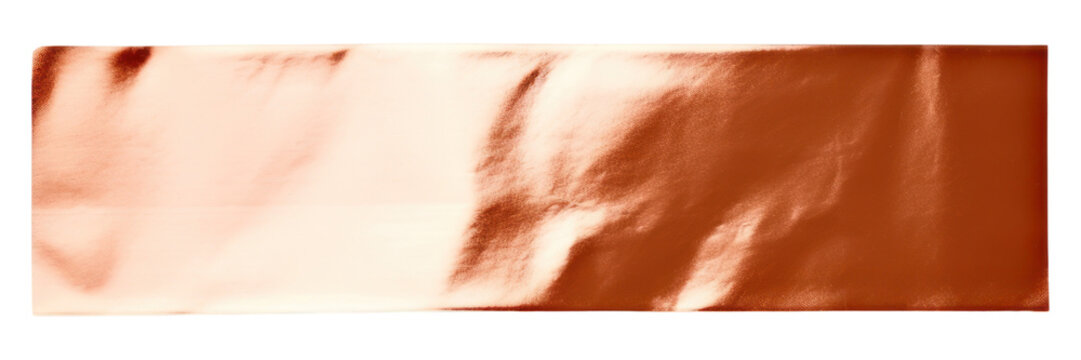 PNG Glossy copper foil adhesive strip white background rectangle crumpled.