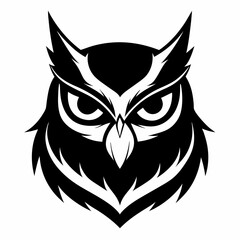 Owl face silhouette vector illustartion