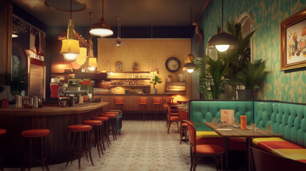 A scene depicting beautifully restored old buildings from the late 19th century in Cologne's Agnes Quarter. The architecture reflects the charm of the era, with intricate details, ornate facades, and 