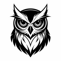 Owl head silhouette vector illustration