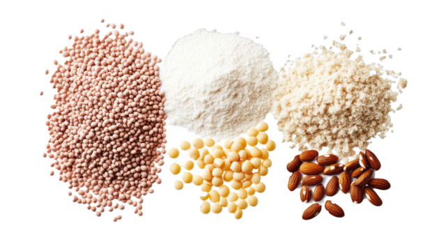 3 types of protein on transparency background PNG
