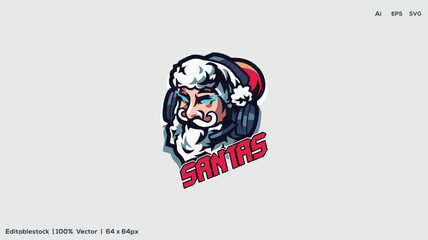 SANTAS Premium Quality Mascot illustration  your company name.