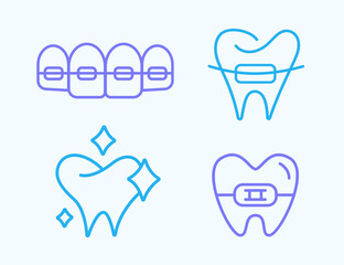 Modern Dentist logo Dental braces care clinic icon