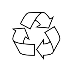 The sign of recycle. Outline version. Isolated Vector Illustration
