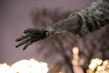right hand of statue